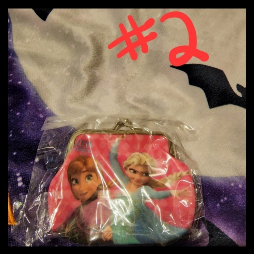 🎆 NWT Kids Frozen Coin Purse – Style #2 Elsa & Anna (Pink)